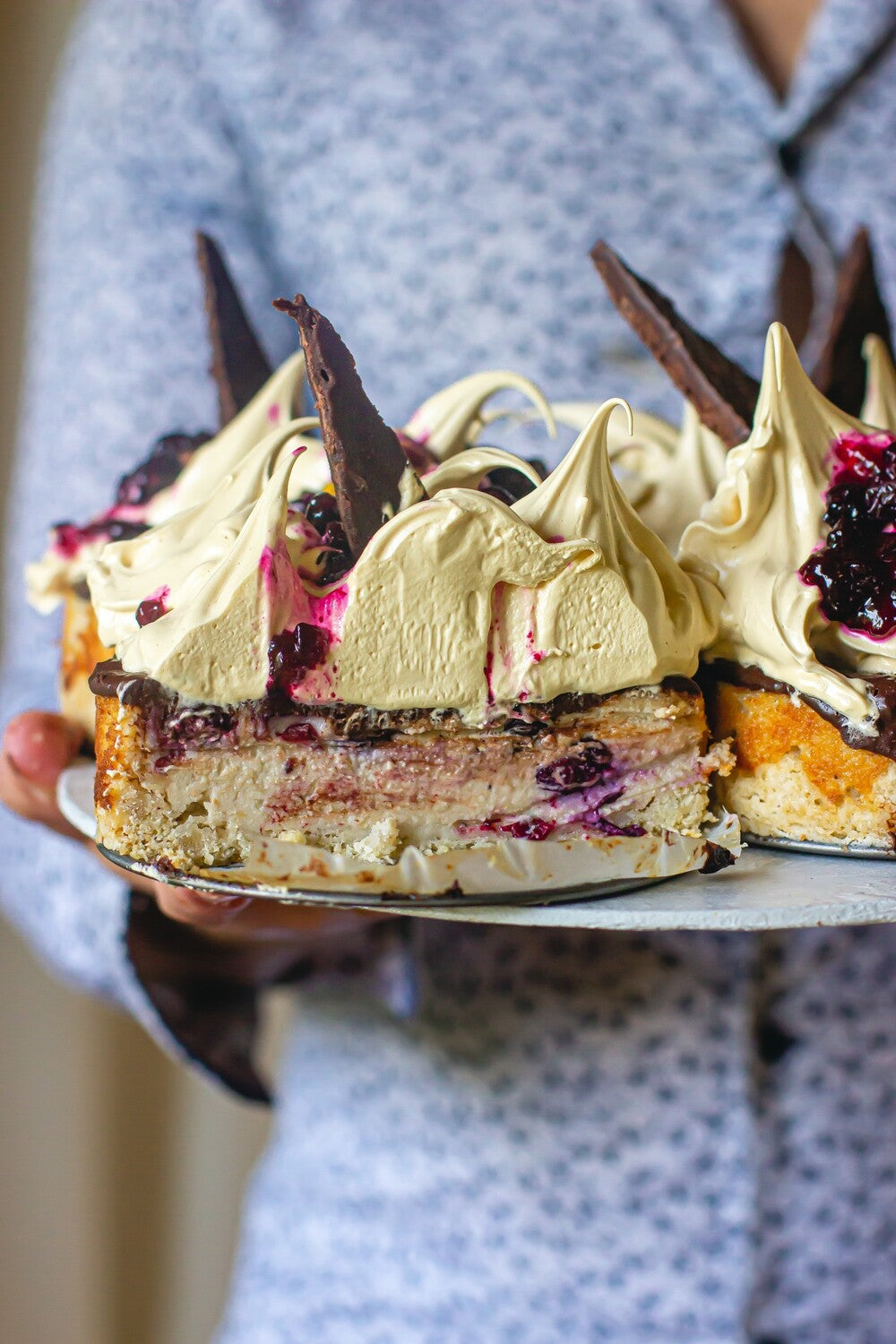 Blueberry + Dark Chocolate Cheesecake