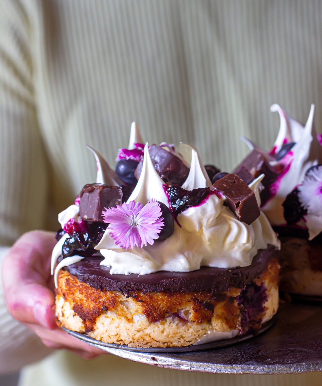 Blueberry + Dark Chocolate Cheesecake