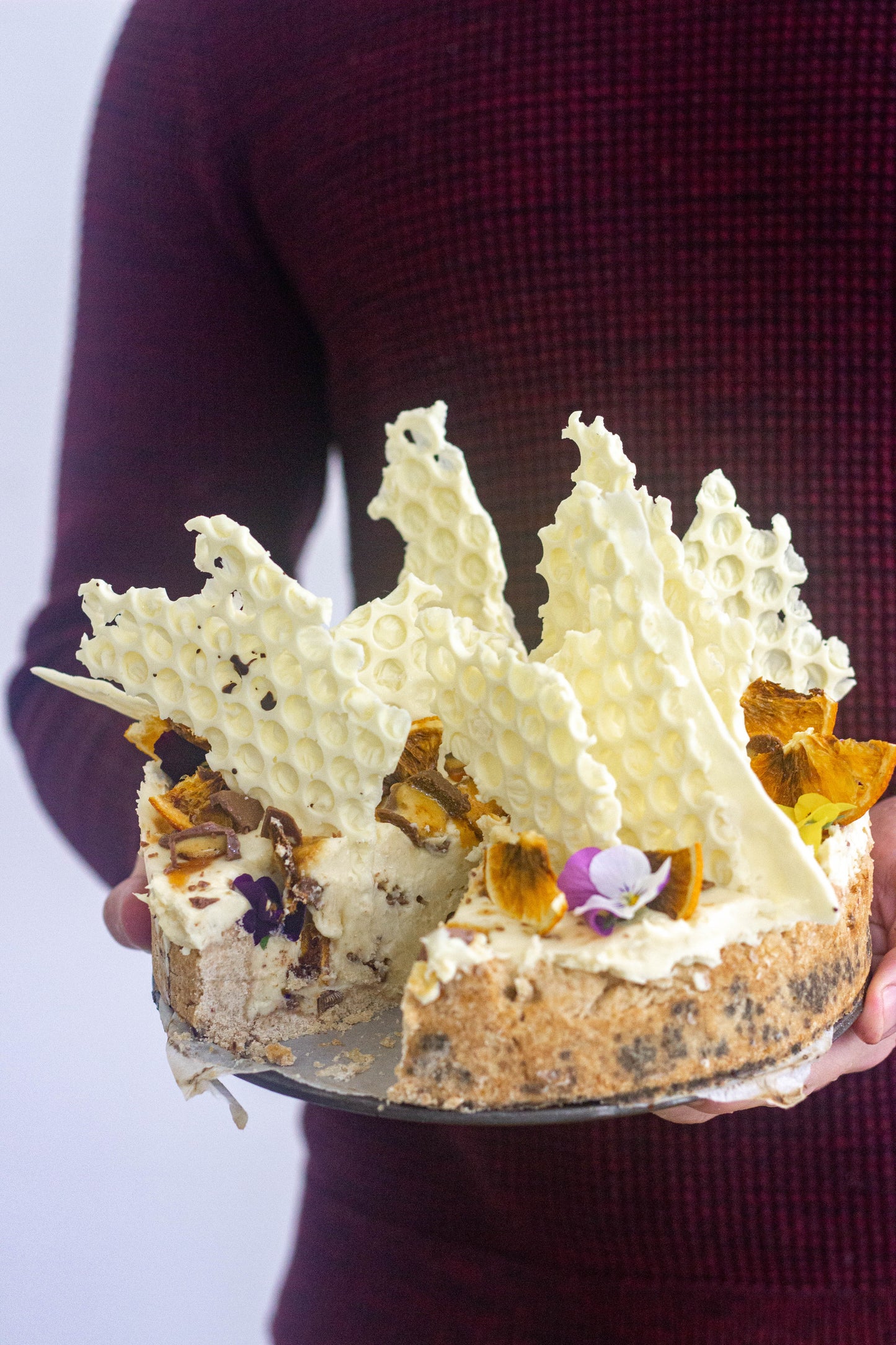 White Chocolate + Honeycomb Cheesecake